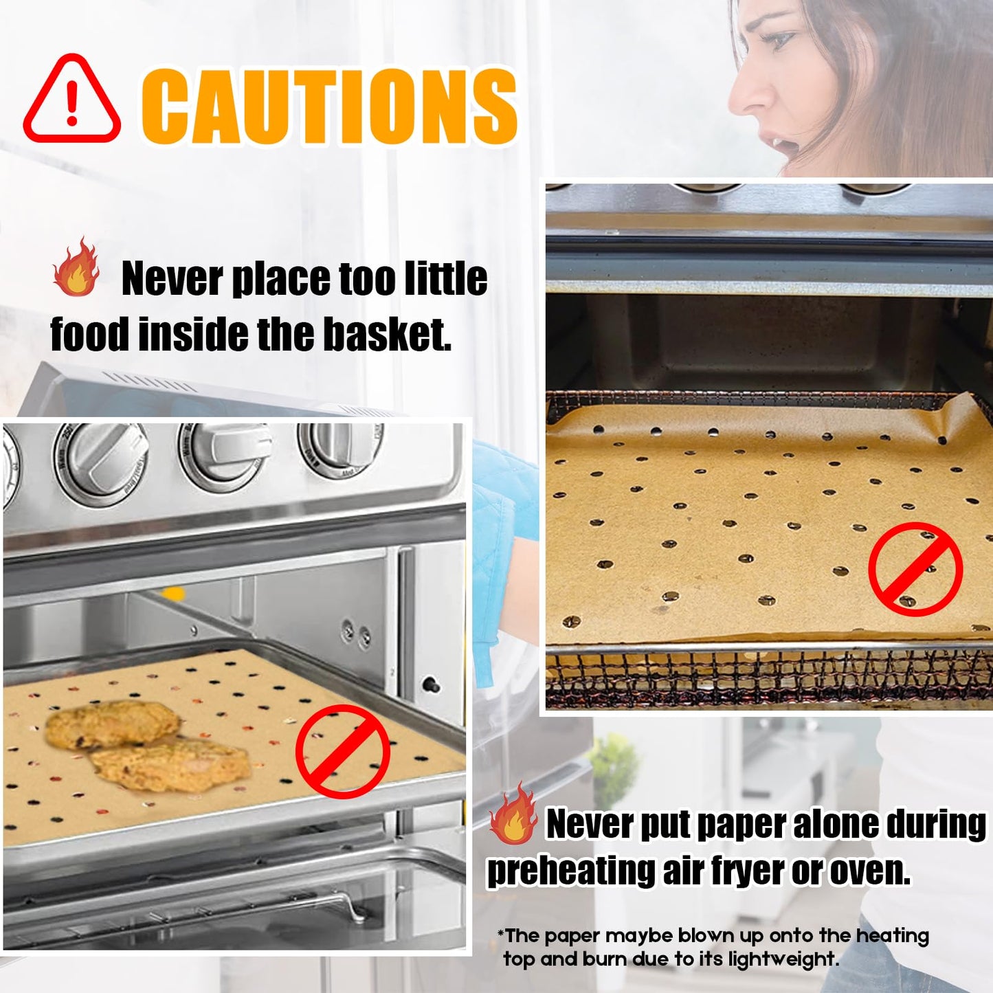 GOAUS Parchment Paper Sheets 13 x 12 Inch, Rectangle Disposable Liners 100 pcs for Air Fryer Toaster Oven, Perforated Baking Paper Fit Ninja, Cuisinart, Breville, Cosori