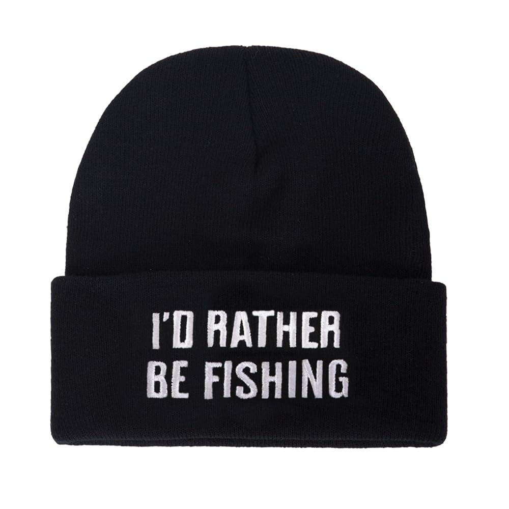 I’d Rather Be Fishing Hat for Men, Unique Gifts Stocking Stuffers for Father Dad Boys Grandpa Black