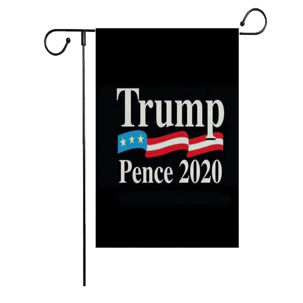 GOAUS President Donald Trump Pence 2020 Garden Flag,Keep America Great,Double Sided Burlap Decorative House Flags for Home Lawn Yard Indoor Outdoor Decor,12 x 18 Inch