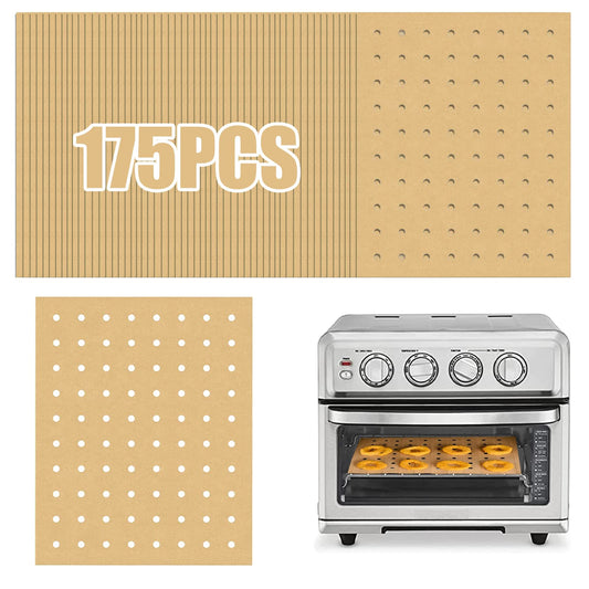 GOAUS Parchment Paper Sheets 9x11 Inch, Air Fryer Toaster Oven Liners Rectangular 175 pcs, Disposable Paper Liners Rectangle Perforated Fit Cuisinart, Ninja Foodi, Breville, Gowise, Instant