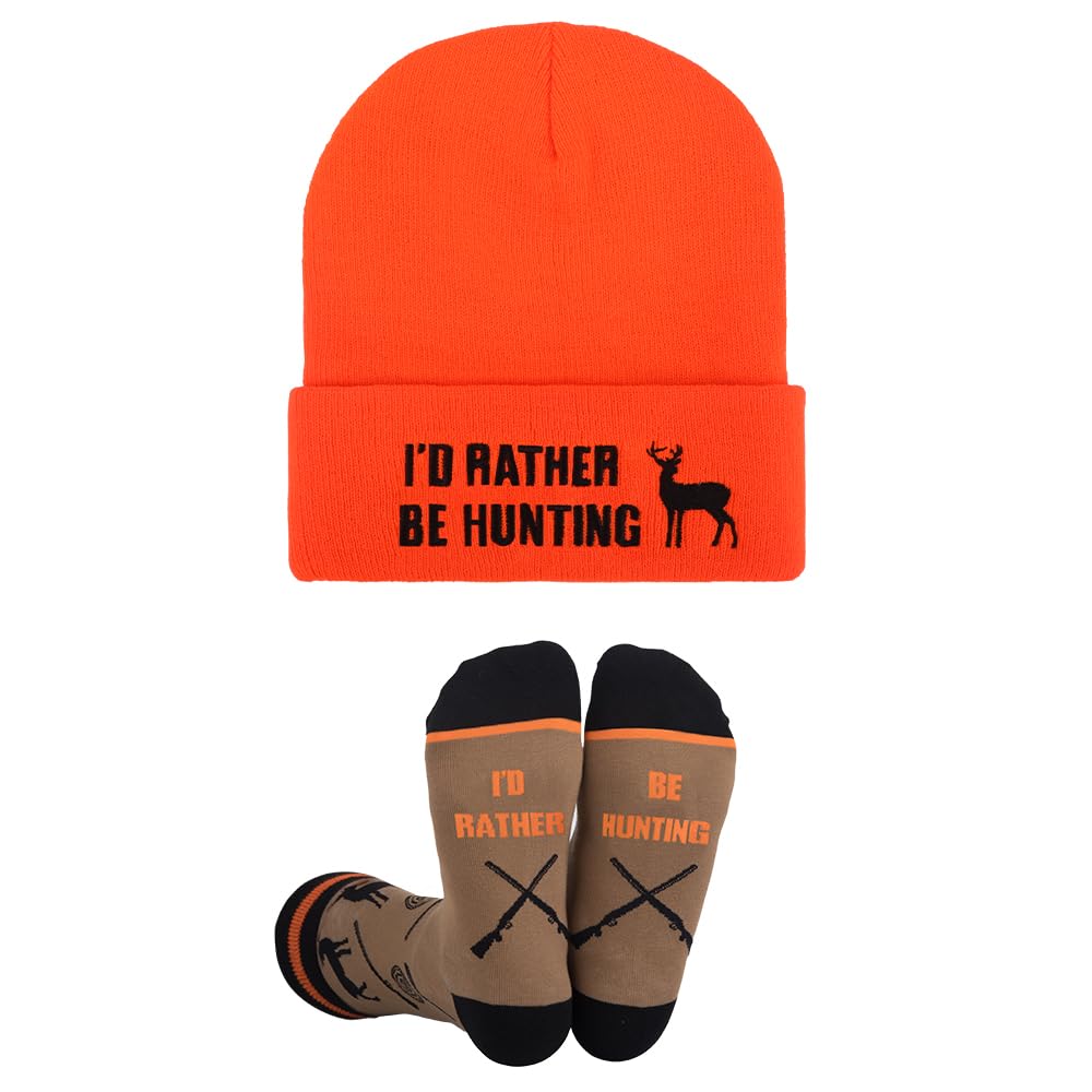 Hunting Gifts for Men, Novelty Hat and Socks, Valentines Day Gifts for Him Boyfriend Dad Boys Husband Grandpa