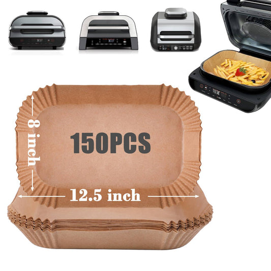 GOAUS Parchment Paper Liners 12.5x8 inch for Air Fryer Toater Oven, Rectangle Paper Disposable Fit Ninja Foodi FG551 Smart XL