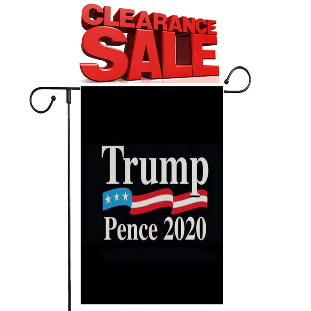 GOAUS President Donald Trump Pence 2020 Garden Flag,Keep America Great,Double Sided Burlap Decorative House Flags for Home Lawn Yard Indoor Outdoor Decor,12 x 18 Inch