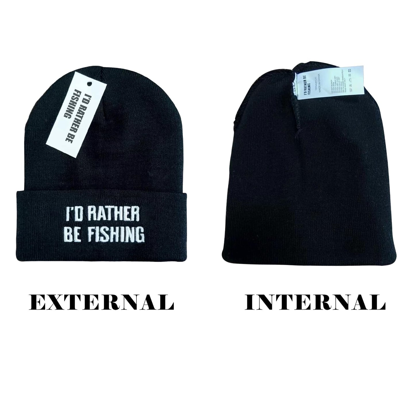 I’d Rather Be Fishing Hat for Men, Unique Gifts Stocking Stuffers for Father Dad Boys Grandpa Black