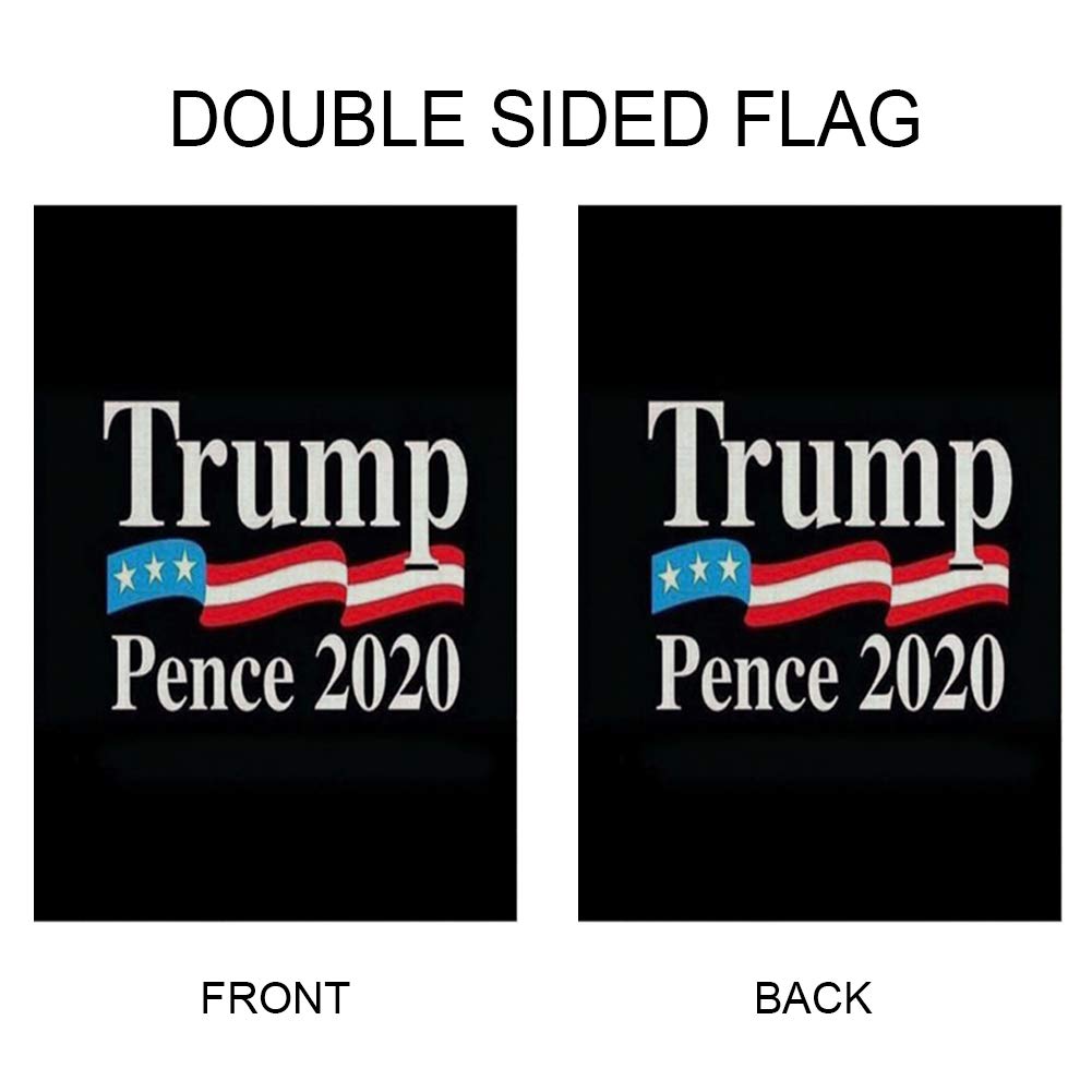 GOAUS President Donald Trump Pence 2020 Garden Flag,Keep America Great,Double Sided Burlap Decorative House Flags for Home Lawn Yard Indoor Outdoor Decor,12 x 18 Inch