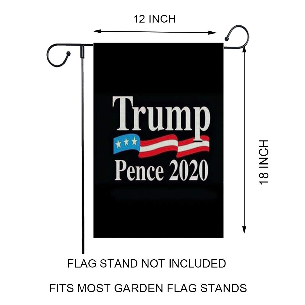 GOAUS President Donald Trump Pence 2020 Garden Flag,Keep America Great,Double Sided Burlap Decorative House Flags for Home Lawn Yard Indoor Outdoor Decor,12 x 18 Inch