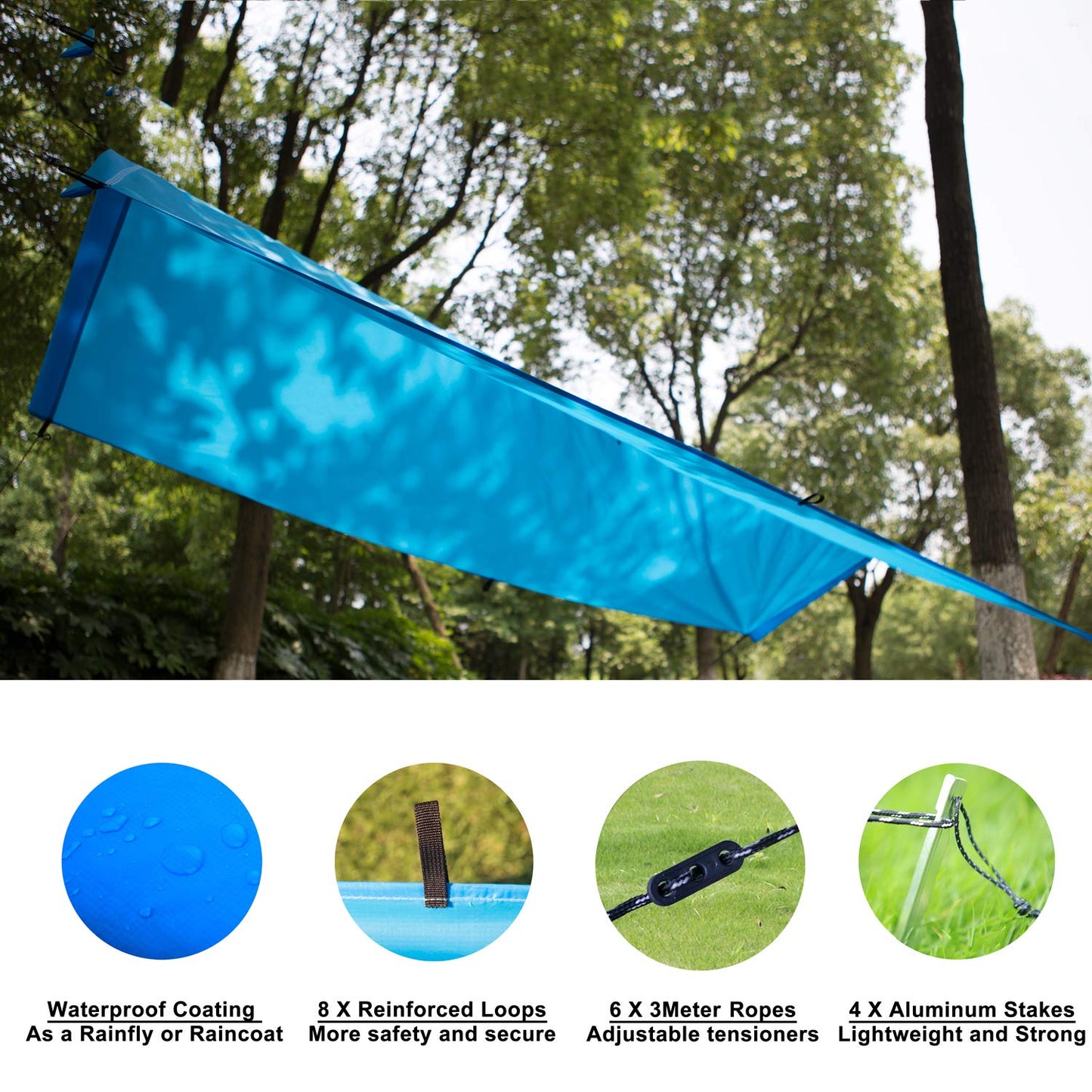 GOAUS Yard Hammock,Portable Camping Hammock with Tree Straps,Multifunctional Waterpoorf Ripstop Lightweight Outdoor Hammock for Backpacking Hiking Camping Travel Beach Yard,Single Use