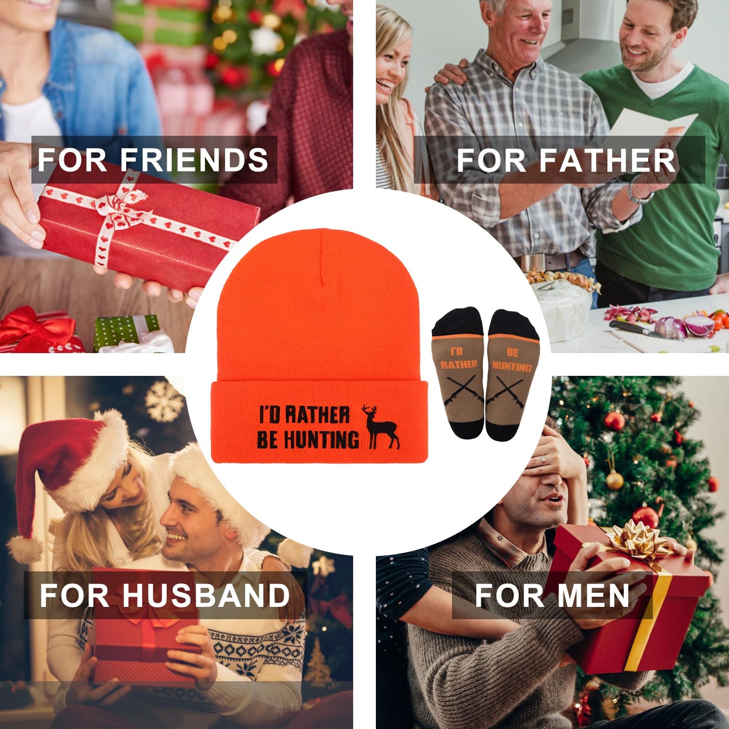 Hunting Gifts for Men, Novelty Hat and Socks, Valentines Day Gifts for Him Boyfriend Dad Boys Husband Grandpa