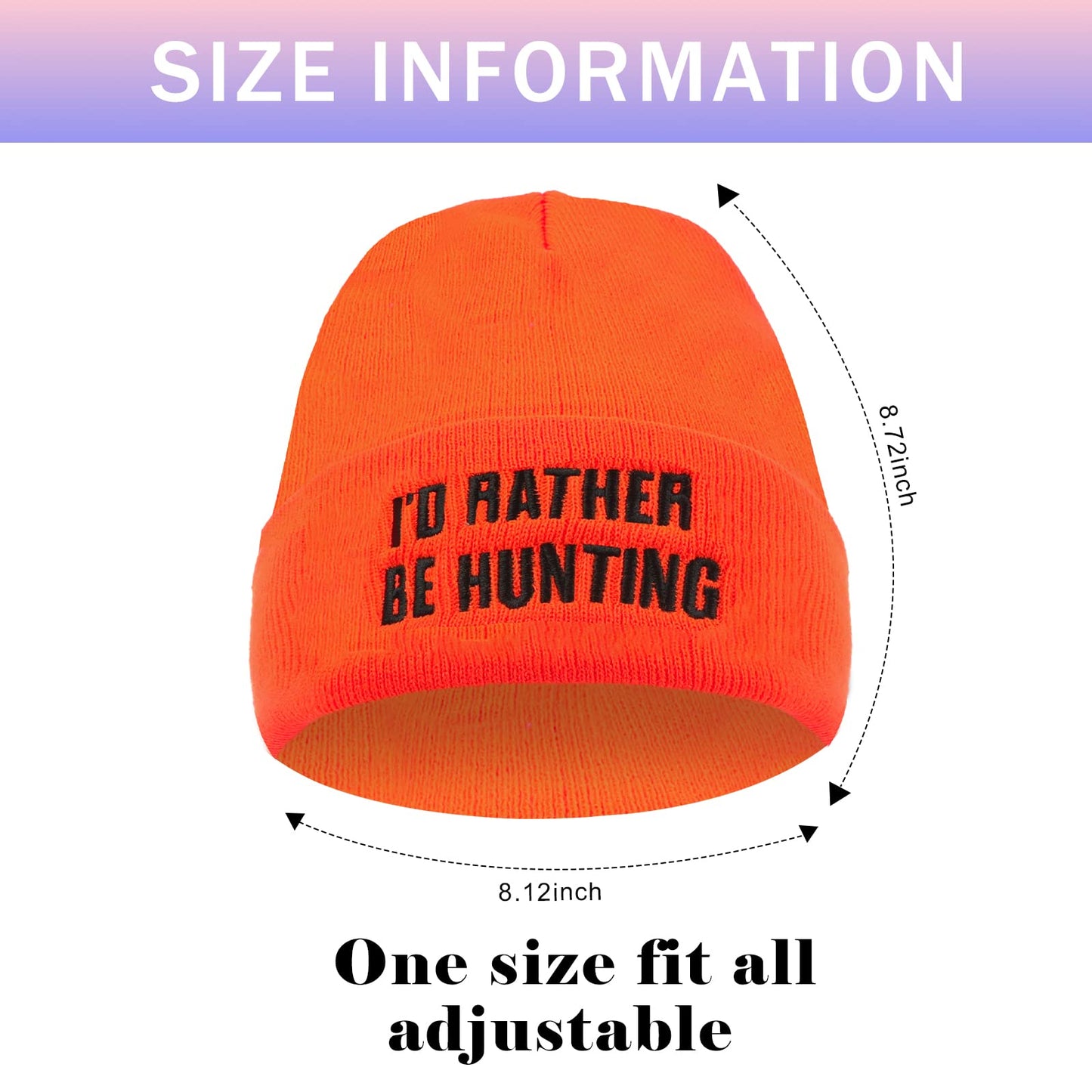 I’d Rather Be Hunting Beanie Hat for Men, Unique Gifts Stocking Stuffers for Father Dad Boys Grandpa Orange