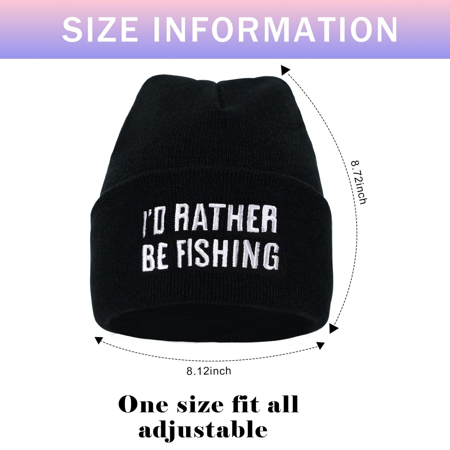 I’d Rather Be Fishing Hat for Men, Unique Gifts Stocking Stuffers for Father Dad Boys Grandpa Black