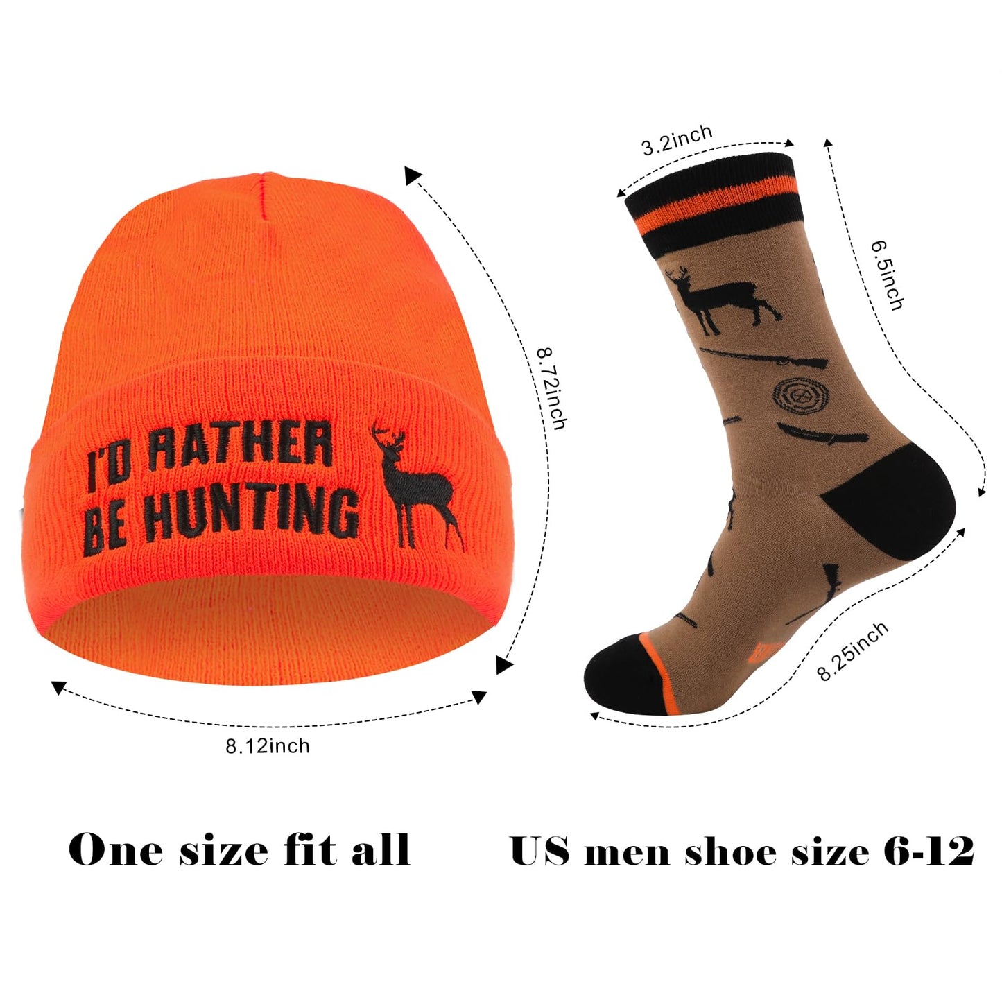 Hunting Gifts for Men, Novelty Hat and Socks, Valentines Day Gifts for Him Boyfriend Dad Boys Husband Grandpa