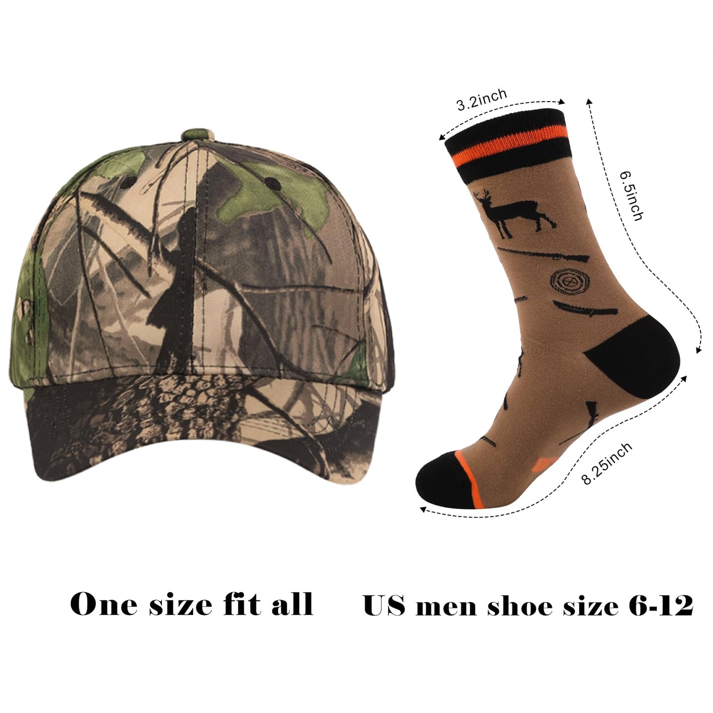 Hunting Gifts for Men, Novelty Hat and Socks, Valentines Day Gifts for Him Boyfriend Dad Boys Husband Grandpa