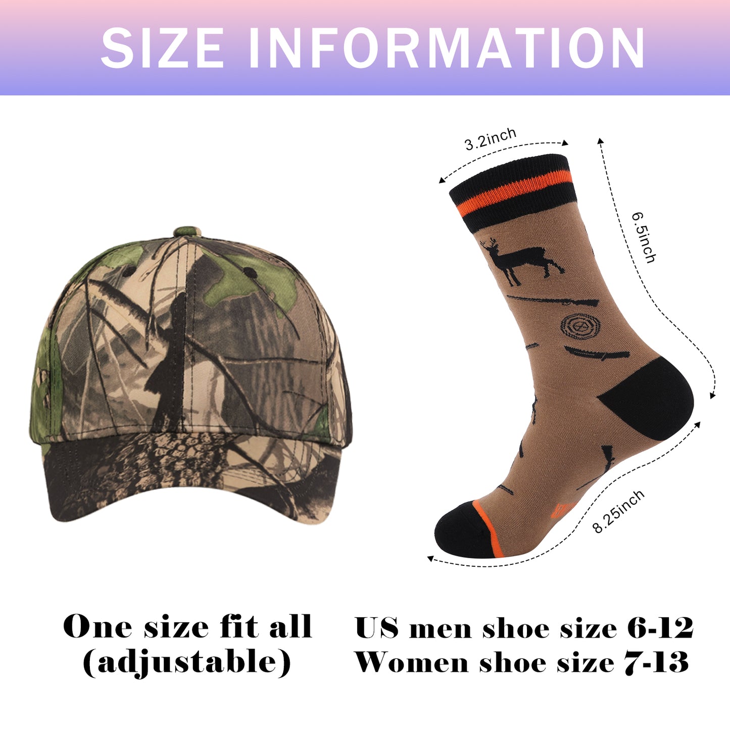 GOAUS Hunting Gifts for Men, Funny Hat and Socks for Him, Father Dad Boys Grandpa Unique Stocking Stuffers