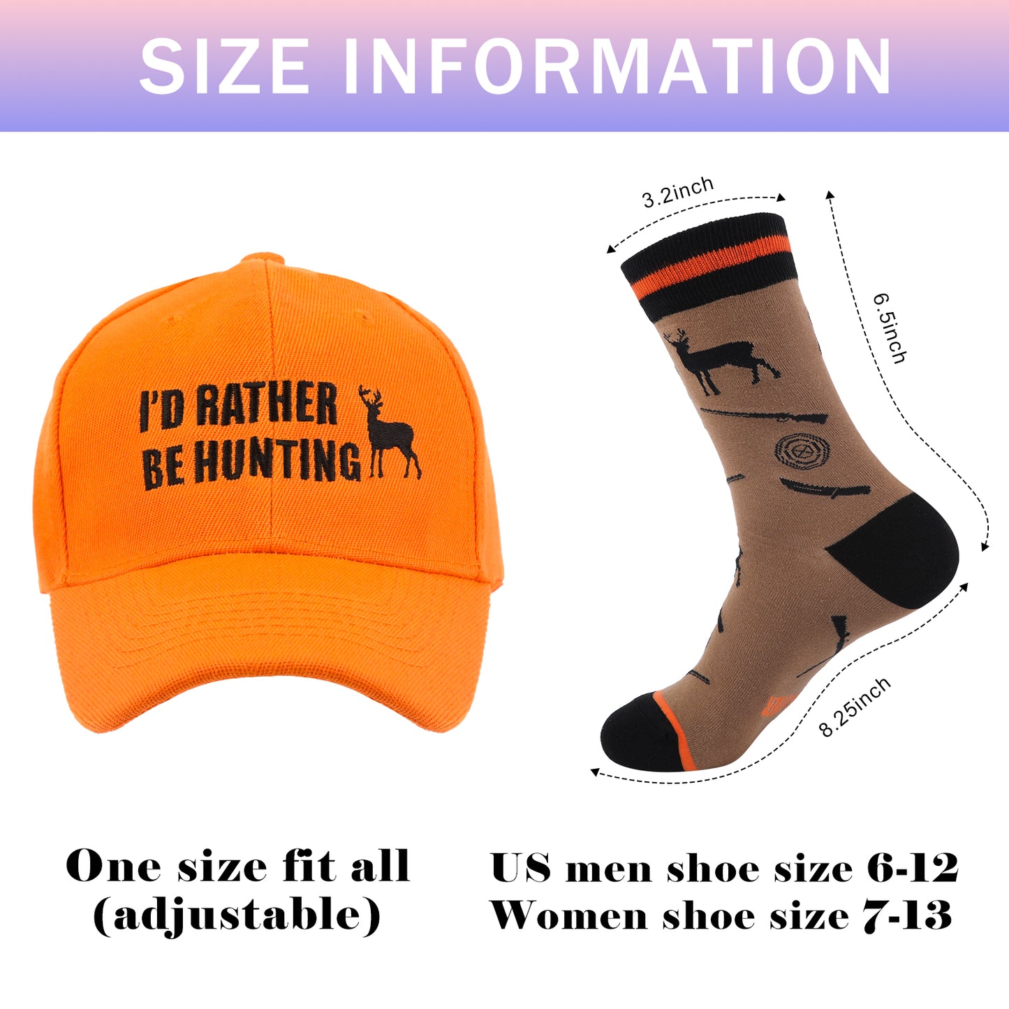 GOAUS Hunting Gifts for Men, Funny Hat and Socks for Him, Father Dad Boys Grandpa Unique Stocking Stuffers Orange…