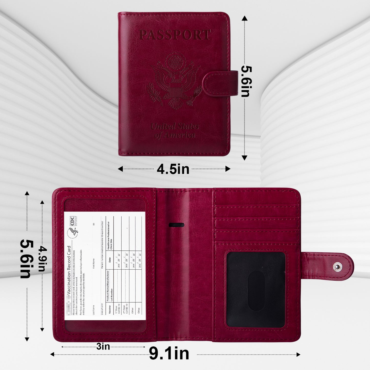 GOAUS Passport Holder with Vaccine Card Slot, RFID Blocking Passport and Vaccine Card Holder Combo, Travel Wallet Cover Case Book with Snap Closure…