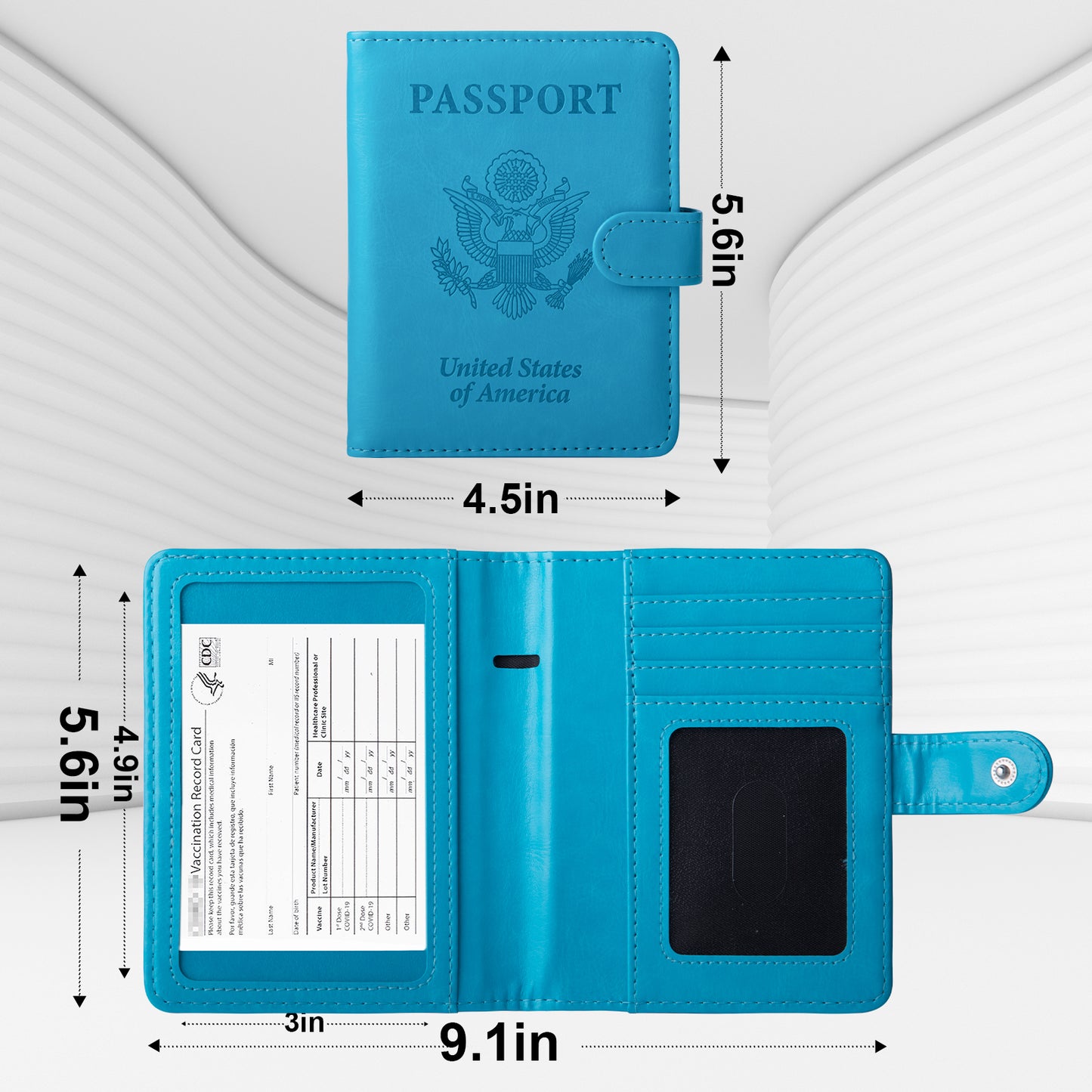 GOAUS Passport Holder with Vaccine Card Slot, RFID Blocking Passport and Vaccine Card Holder Combo, Travel Wallet Cover Case Book with Snap Closure…