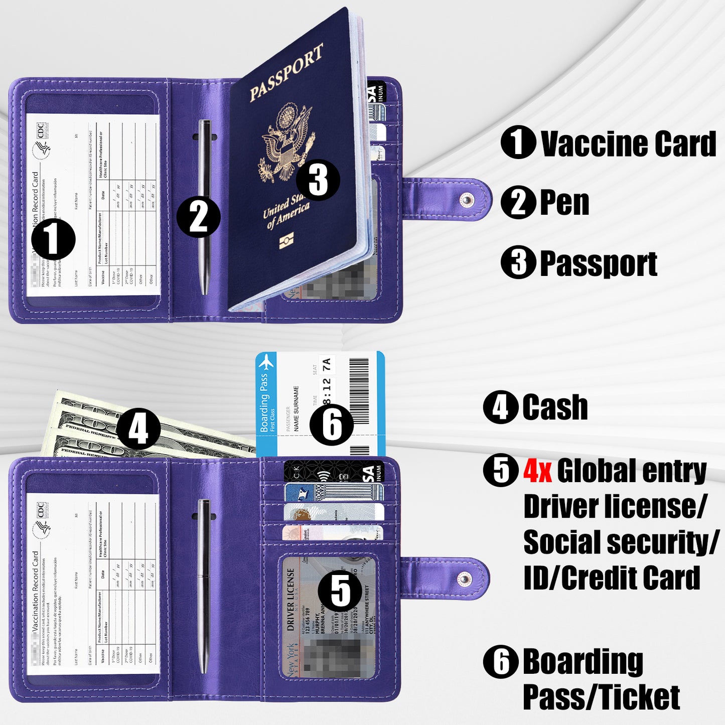 GOAUS Passport Holder with Vaccine Card Slot, RFID Blocking Passport and Vaccine Card Holder Combo, Travel Wallet Cover Case Book with Snap Closure… B09XQYZKR5