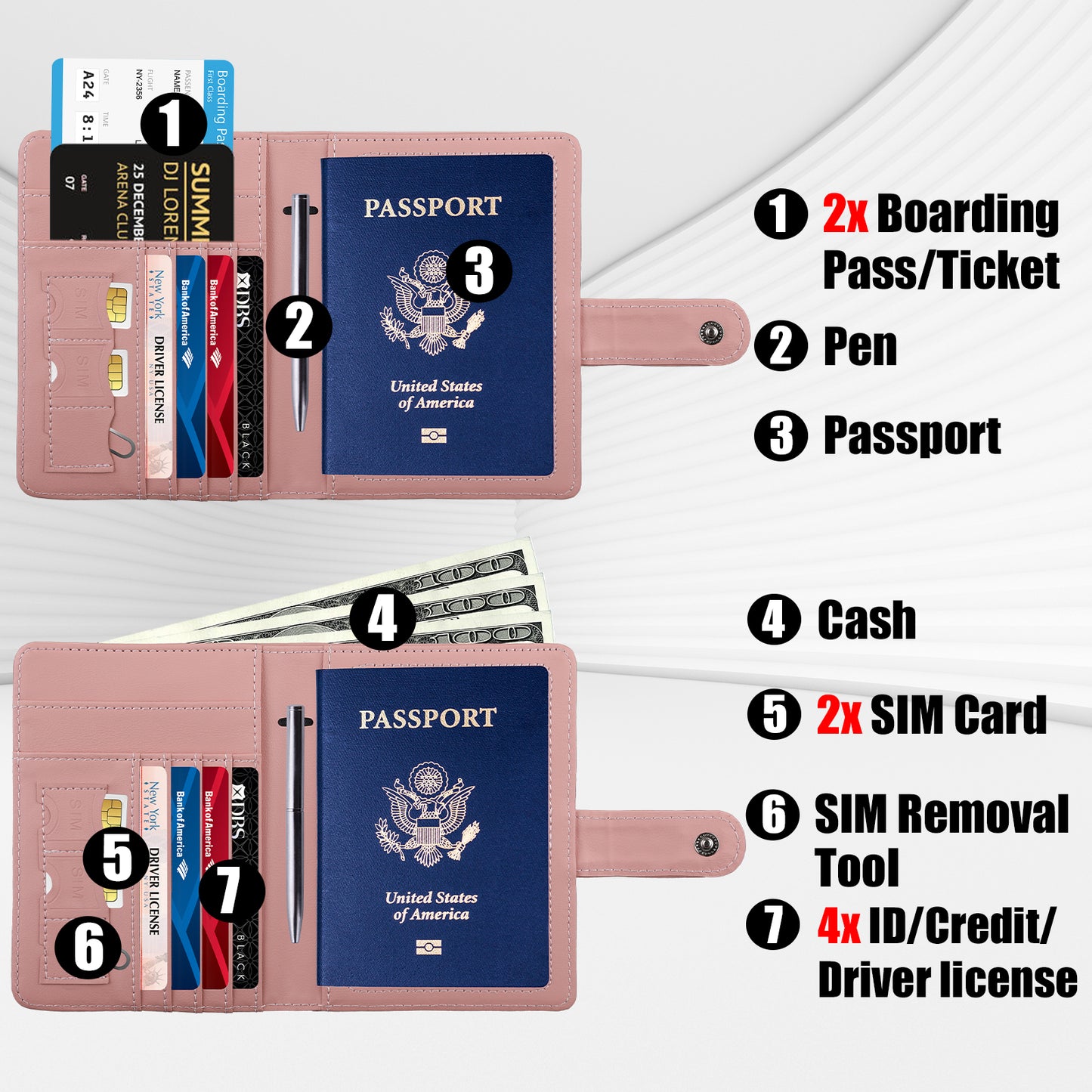 GOAUS Passport Holder with Vaccine Card Slot, RFID Blocking Passport and Vaccine Card Holder Combo, Travel Wallet Passport Book Cover Case