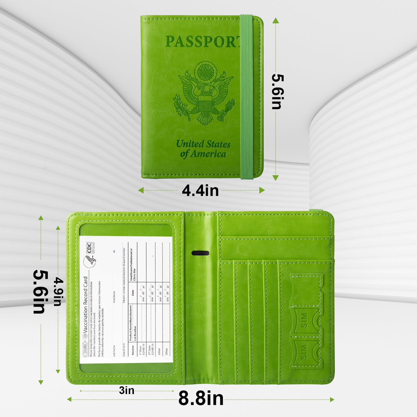 GOAUS Passport Holder with Vaccine Card Slot, RFID Blocking Passport and Vaccine Card Holder Combo, Travel Wallet Cover Case Book with Elastic Band…