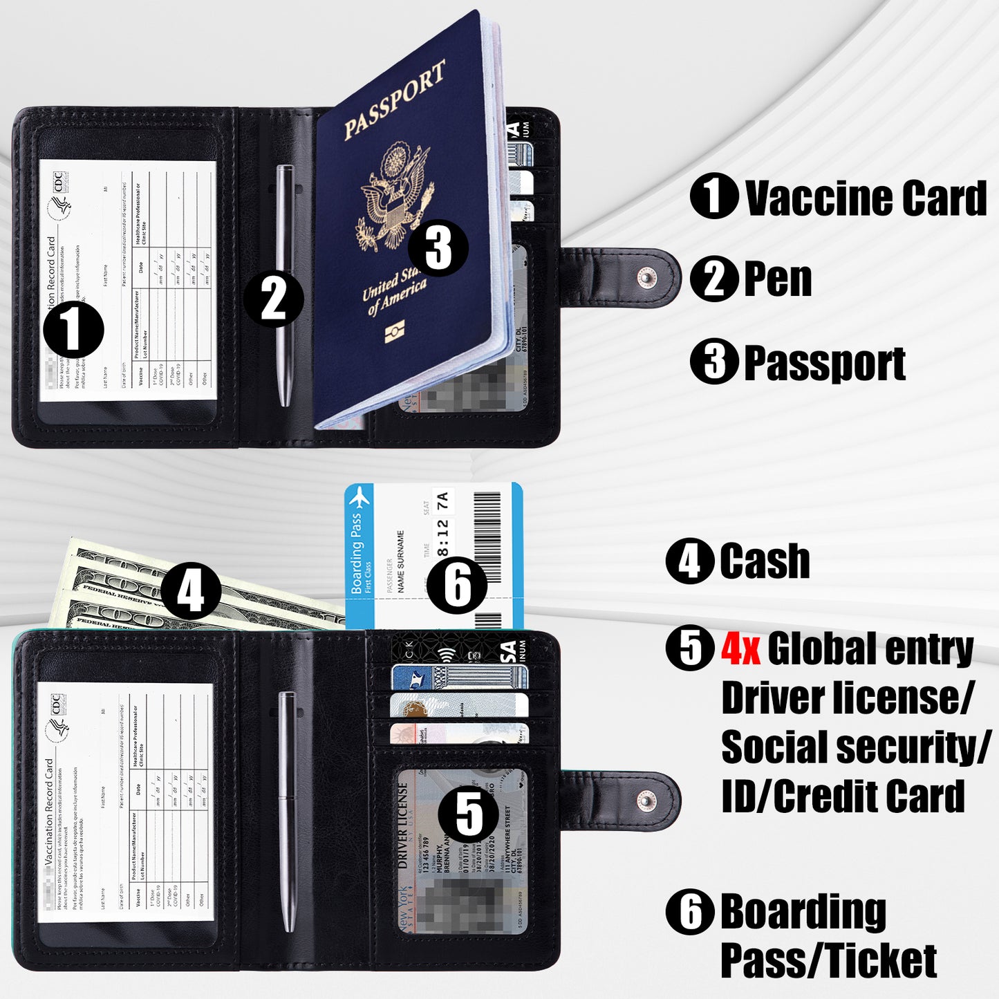 GOAUS Passport Holder with Vaccine Card Slot, RFID Blocking Passport and Vaccine Card Holder Combo, Travel Wallet Cover Case Book with Snap Closure…