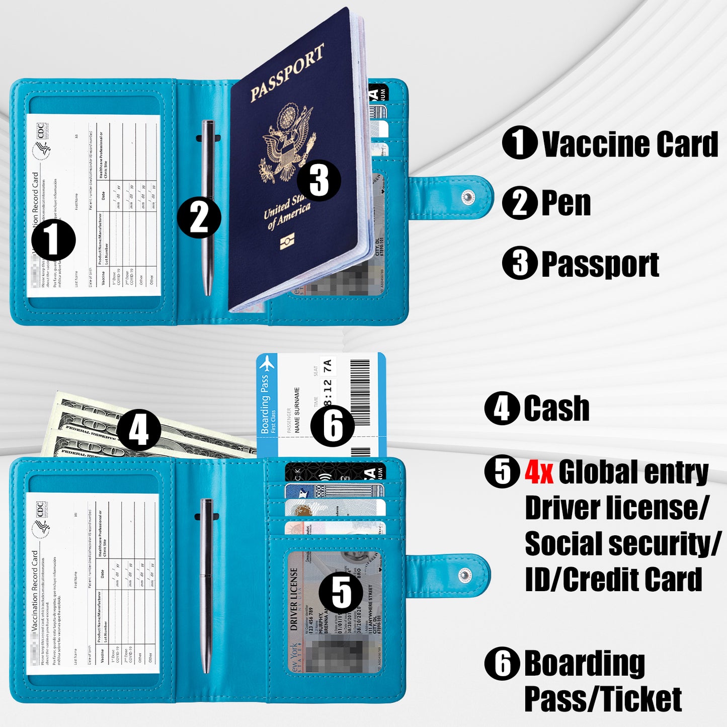 GOAUS Passport Holder with Vaccine Card Slot, RFID Blocking Passport and Vaccine Card Holder Combo, Travel Wallet Cover Case Book with Snap Closure…