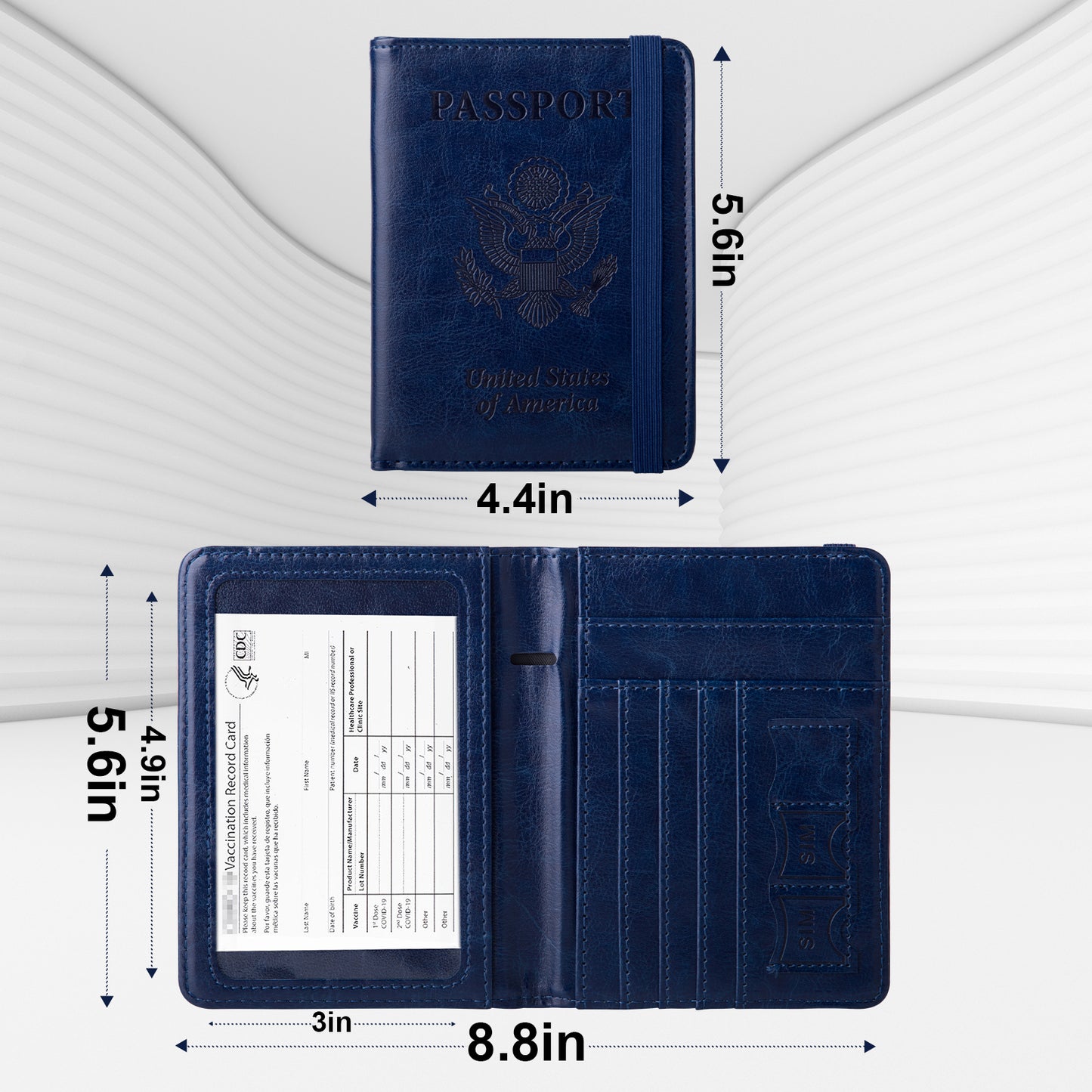 GOAUS Passport Holder with Vaccine Card Slot, RFID Blocking Passport and Vaccine Card Holder Combo, Travel Wallet Cover Case Book with Elastic Band