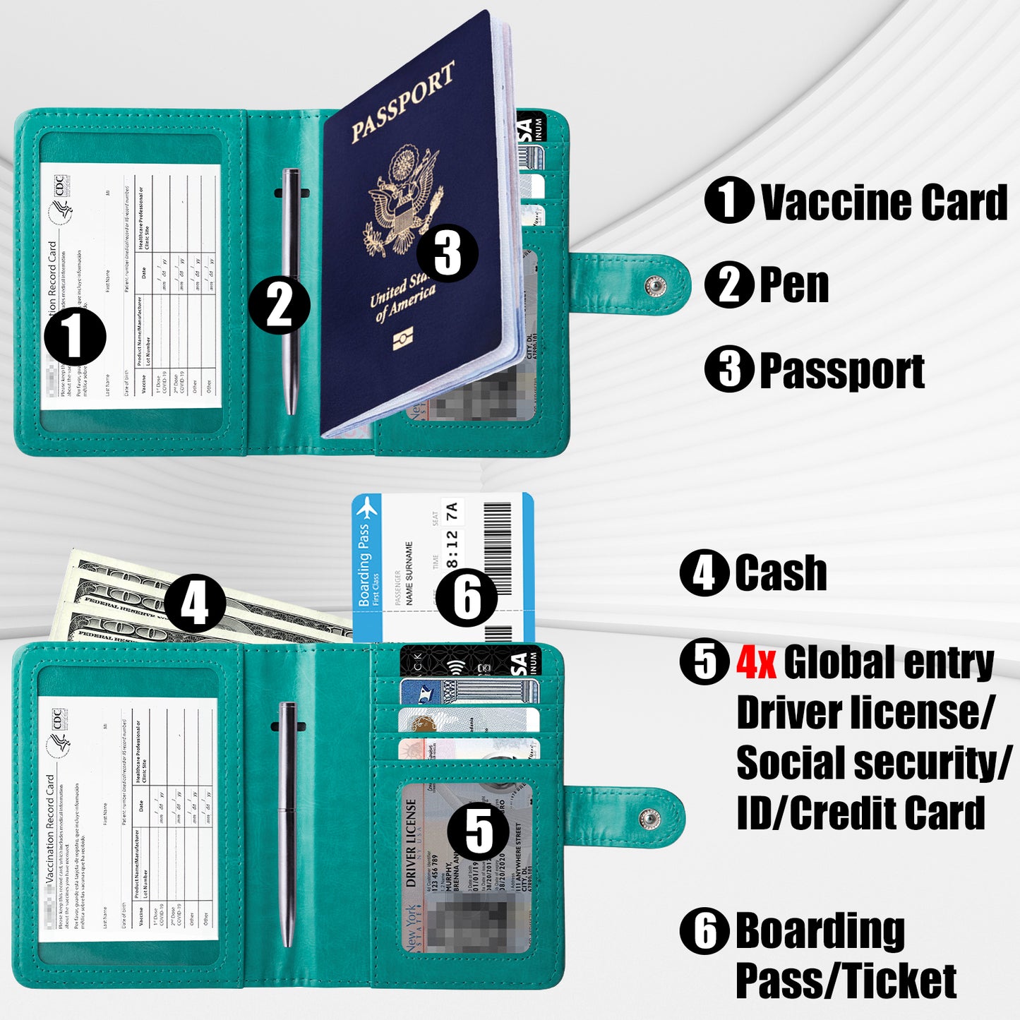 GOAUS Passport Holder with Vaccine Card Slot, RFID Blocking Passport and Vaccine Card Holder Combo, Travel Wallet Cover Case Book with Snap Closure…