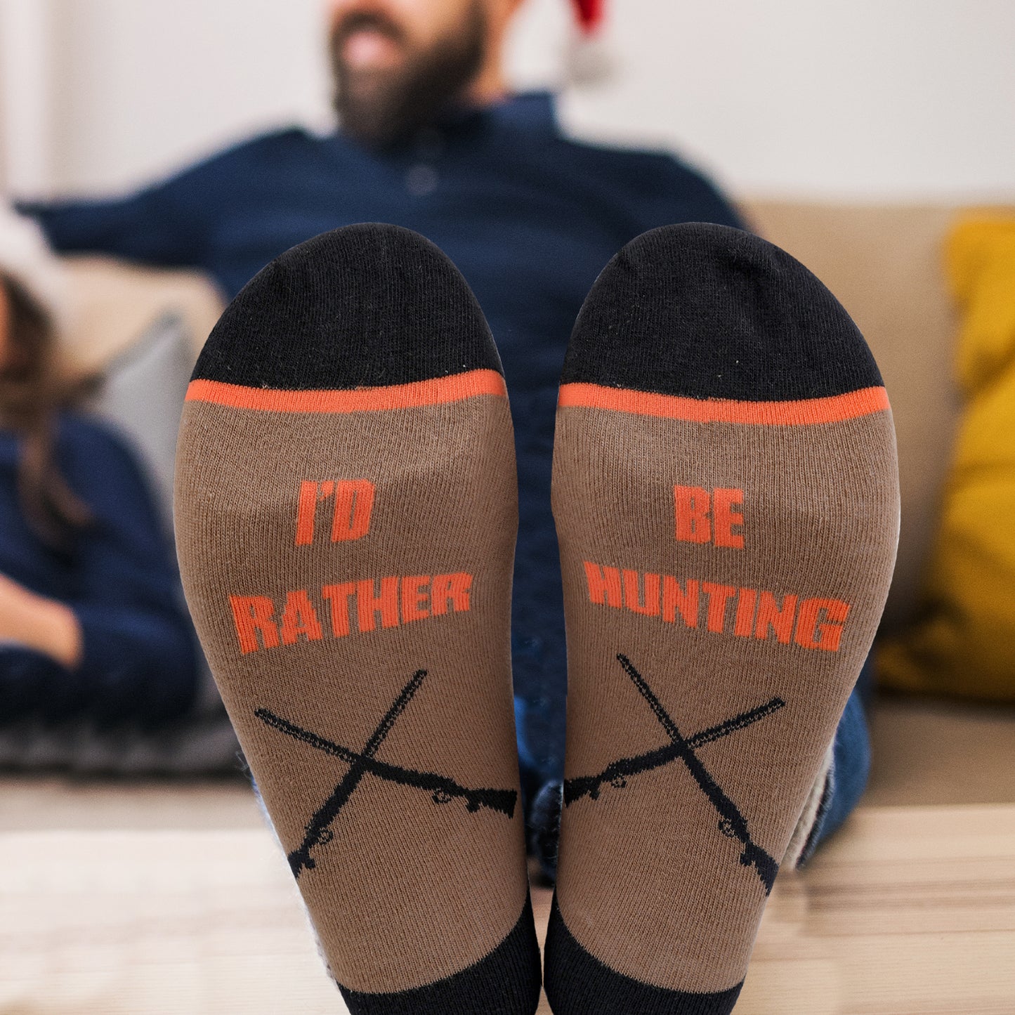 GOAUS Hunting Gifts for Men, Funny Hat and Socks for Him, Father Dad Boys Grandpa Unique Stocking Stuffers Orange…