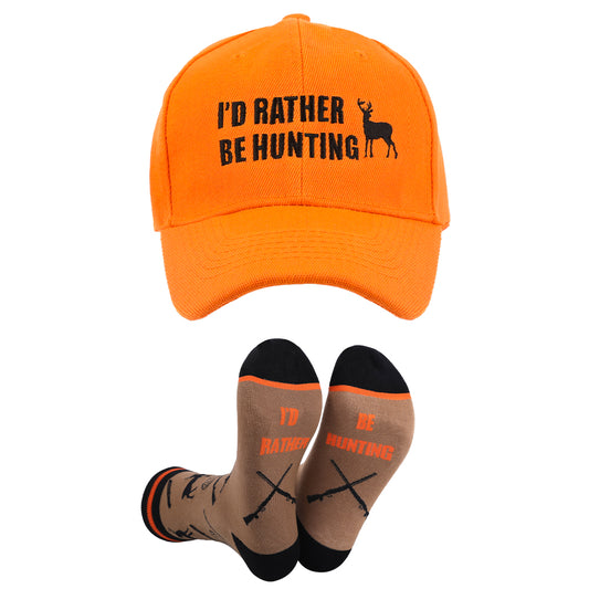 GOAUS Hunting Gifts for Men, Funny Hat and Socks for Him, Father Dad Boys Grandpa Unique Stocking Stuffers Orange…