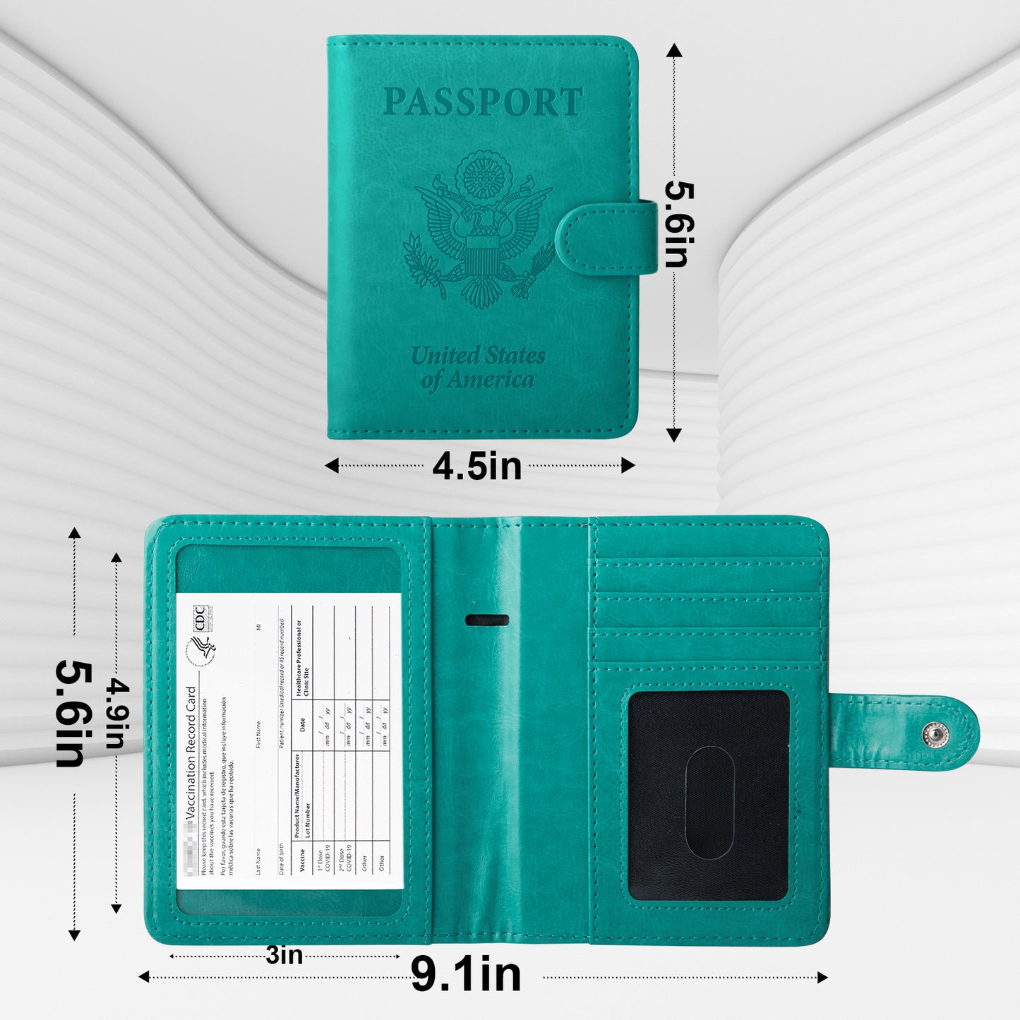 GOAUS Passport Holder with Vaccine Card Slot, RFID Blocking Passport and Vaccine Card Holder Combo, Travel Wallet Cover Case Book with Snap Closure…