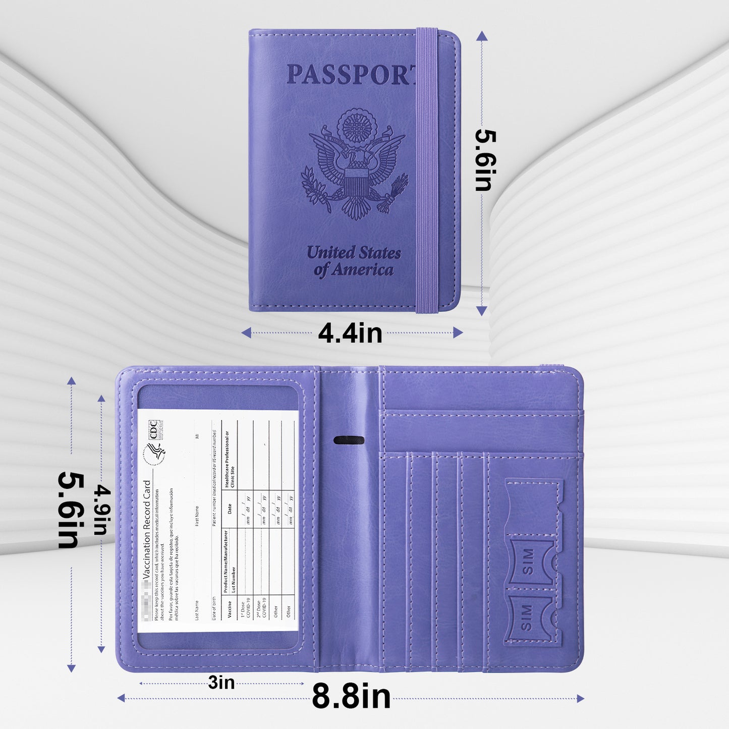 GOAUS Passport Holder with Vaccine Card Slot, RFID Blocking Passport and Vaccine Card Holder Combo, Travel Wallet Cover Case Book with Elastic Band…