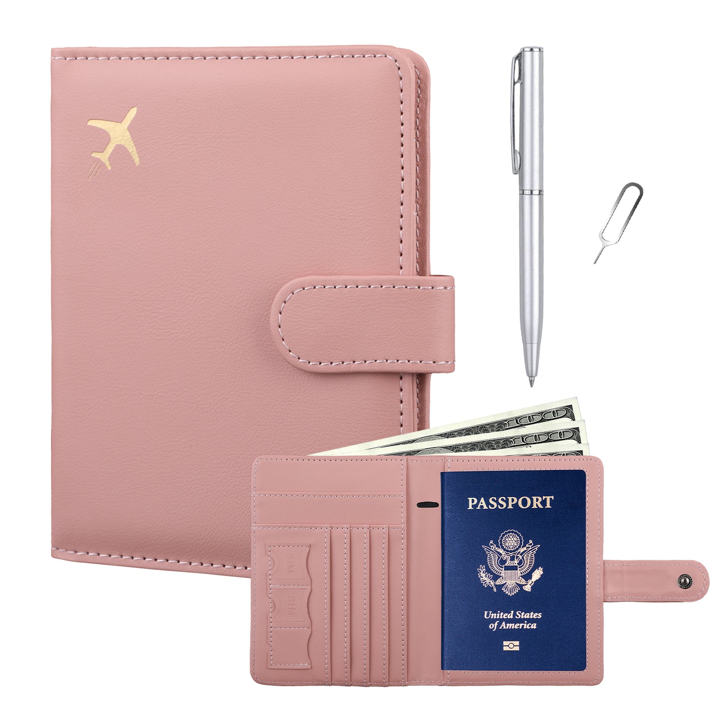 GOAUS Passport Holder with Vaccine Card Slot, RFID Blocking Passport and Vaccine Card Holder Combo, Travel Wallet Passport Book Cover Case