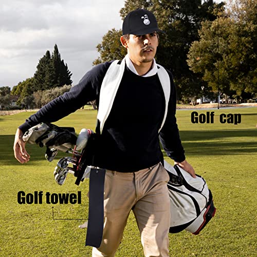 Funny Golf Gifts for Men Golfers, Waffle Pattern Microfiber 24"x16" Golf Towels, Men’s Golf Hat and Novelty Socks Golf Stuff