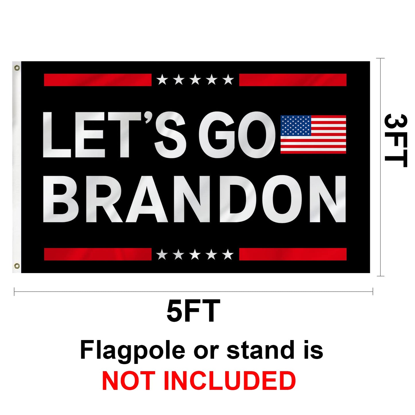 Lets Go Brando Flag 3X5 Feet, Novelty Braddon Beanie Hat,12 Pcs Bumper Stickers FJB Funny Car Decals