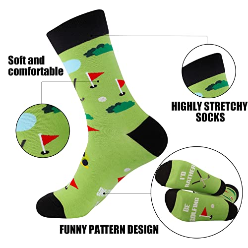 Funny Golf Gifts for Men Golfers, Waffle Pattern Microfiber 24"x16" Golf Towels, Men’s Golf Hat and Novelty Socks Golf Stuff