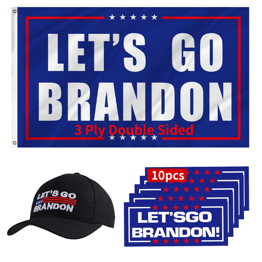 Lets Go 10 Pcs Bumper Stickers FJB Funny Car Decals,Brando Flag 3X5 Feet Double Sided, Novelty Braddon Baseball Cap Hat…