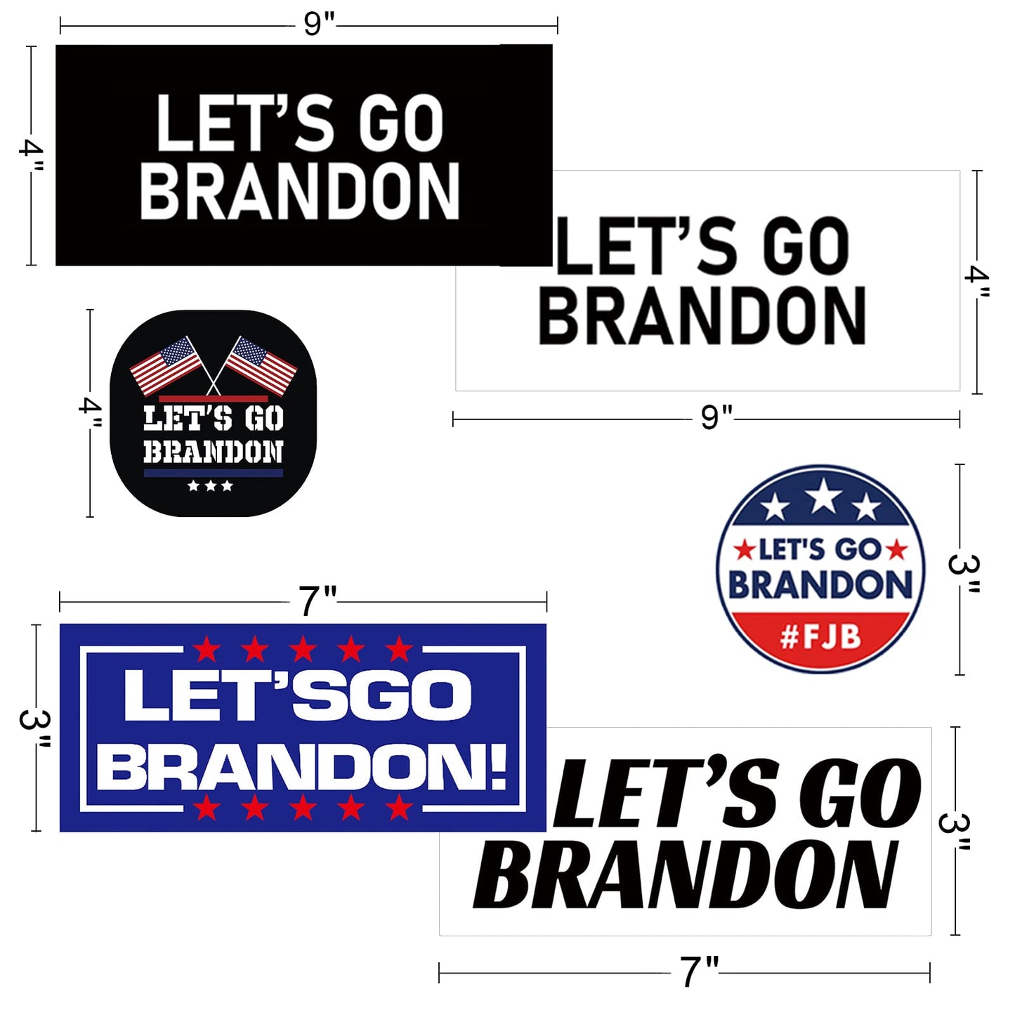 Lets Go Brando Flag 3X5 Feet, Novelty Braddon Beanie Hat,12 Pcs Bumper Stickers FJB Funny Car Decals