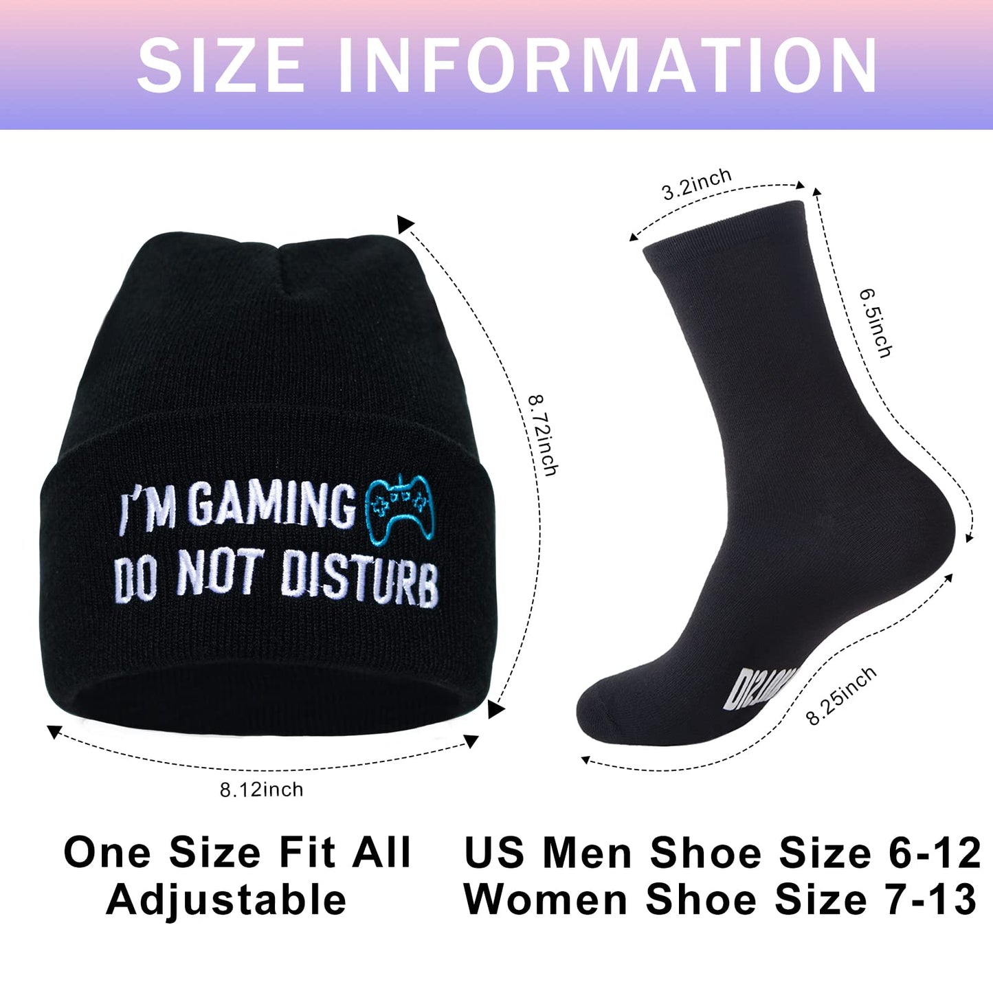 Funny Gamer Gifts,Socks Beanie Winter Hat,Brithday Christmas Gift Ideas for Teens Boys Men Teenagers Kids Him